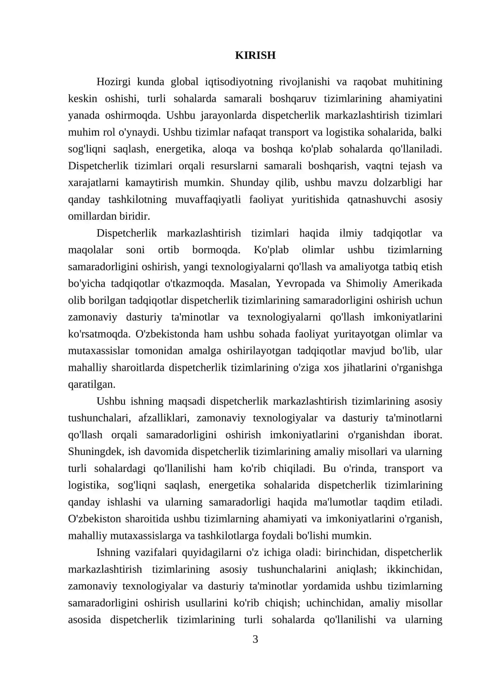 Dispetcherlik markazlashtirish tizimi 3