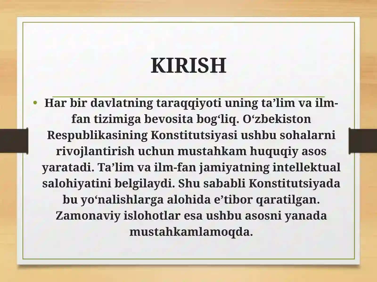 Konstitutsiyada ta'lim va ilm-fan sohasidagi islohotlar 3