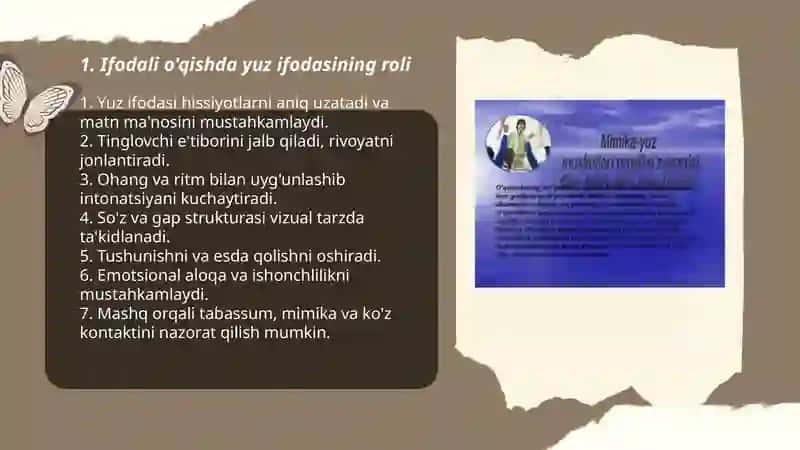 Ifodali o'qishda yuz ifodadi va harakat 3