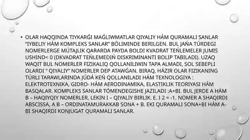 Kompleks sanlar 3