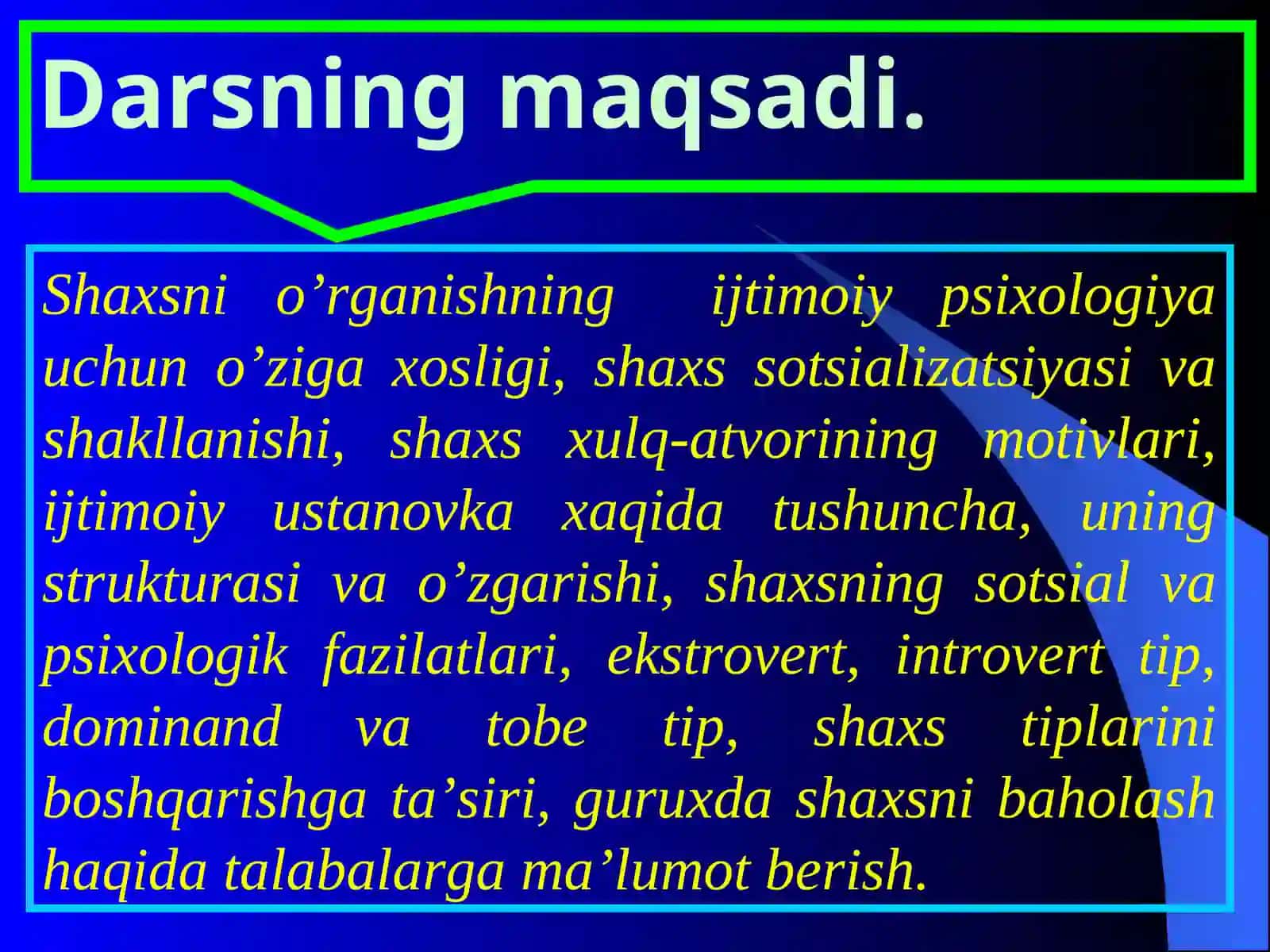 Shaxs Ijtimoiy Psixologiyasi 3