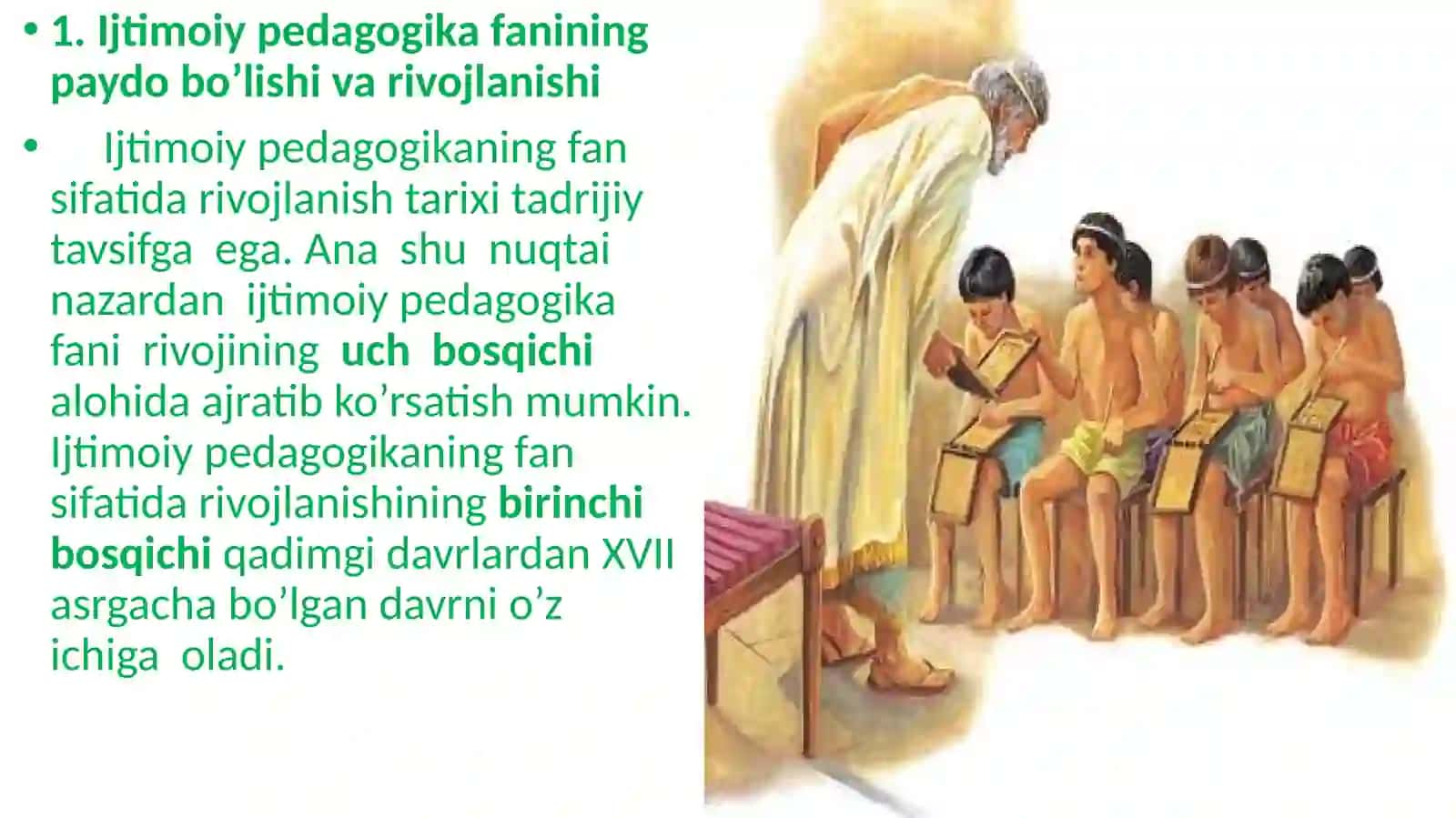IJTIMOIY PEDAGOGIKA FAOLIYAT PEDAGOGIKA FANI SOHASI SIFATIDA. IJTIMOYILASHUV OMILLARI VA MEXANIZMLARI.OILA BILAN OLIB BORILADIGAN IJTIMOIY-PEDAGOGIK FAOLIYAT 3