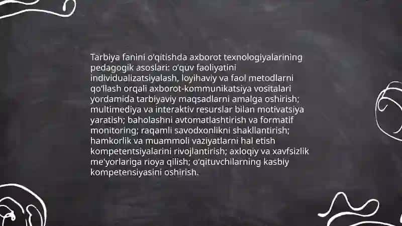 Tarbiya fanini oʻqitishda axborot texnologiyalaridan foydalanish 3