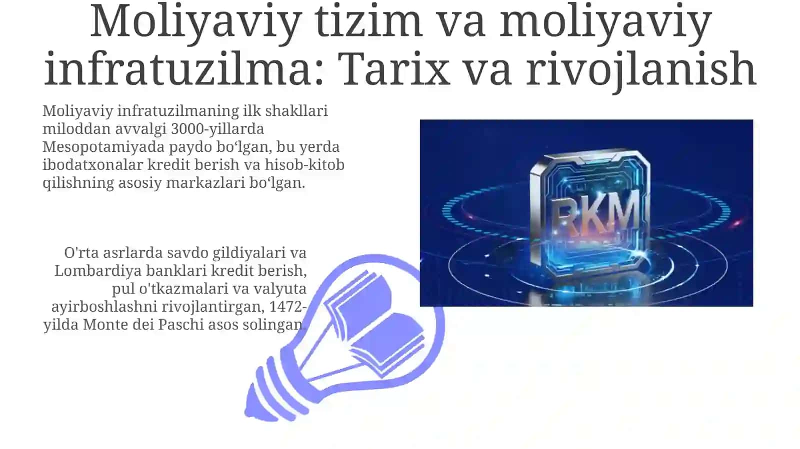 Moliyaviy tizim va moliyaviy infratuzilma: Tarix va rivojlanish 3