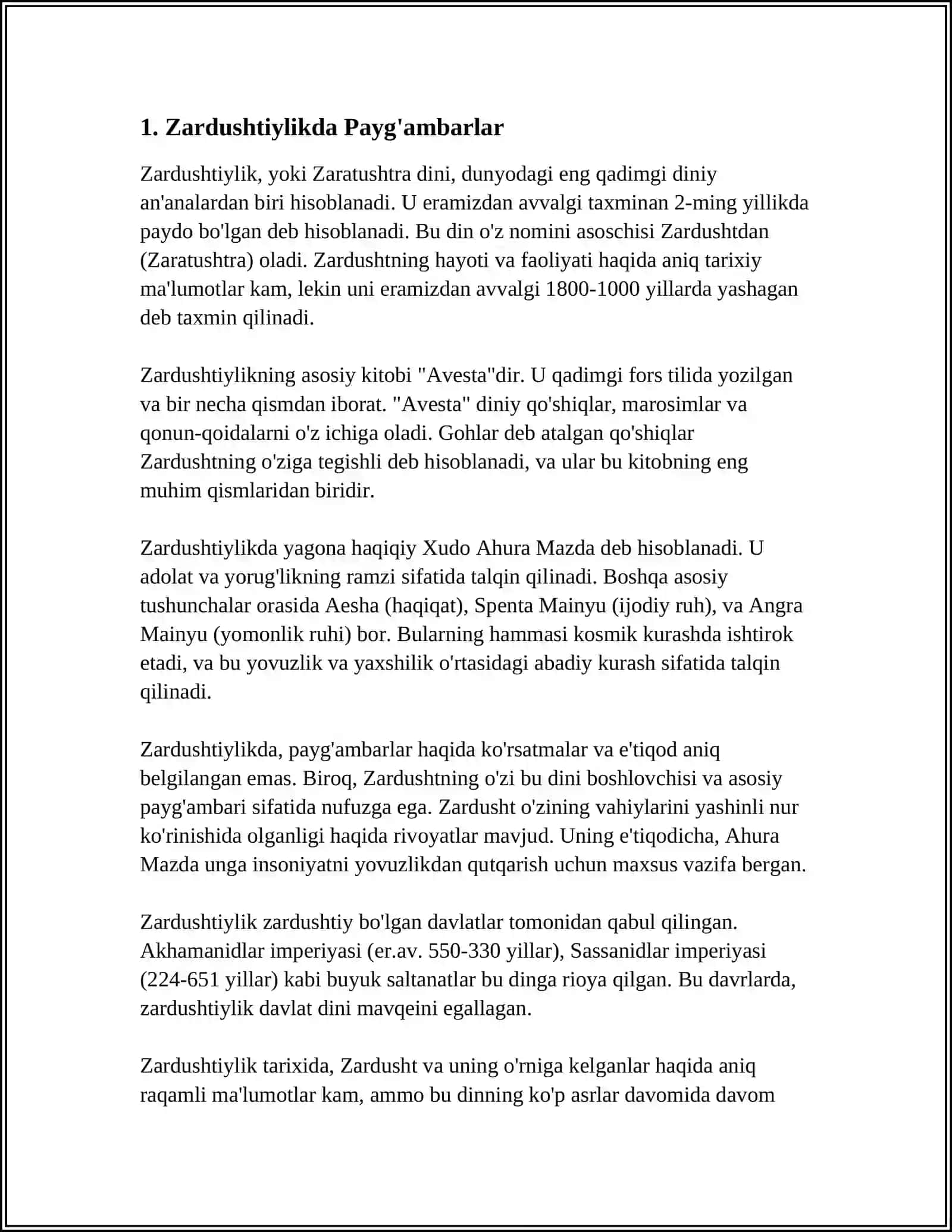 ZARDUSHTIYLIKNING DINIY IYERARXIYASI 3
