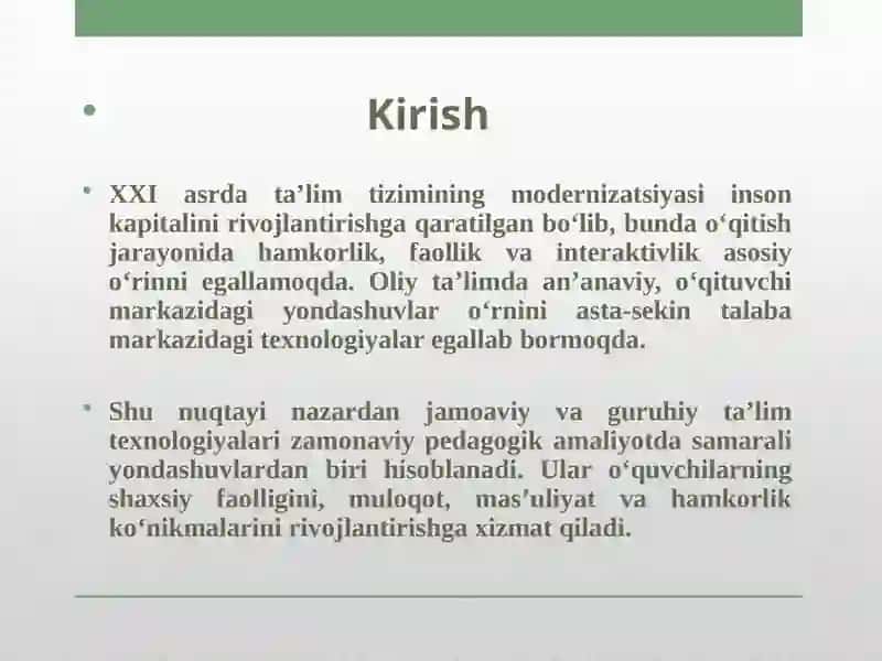 Ta’limning jamoaviy va guruhiy texnologiyasi 3
