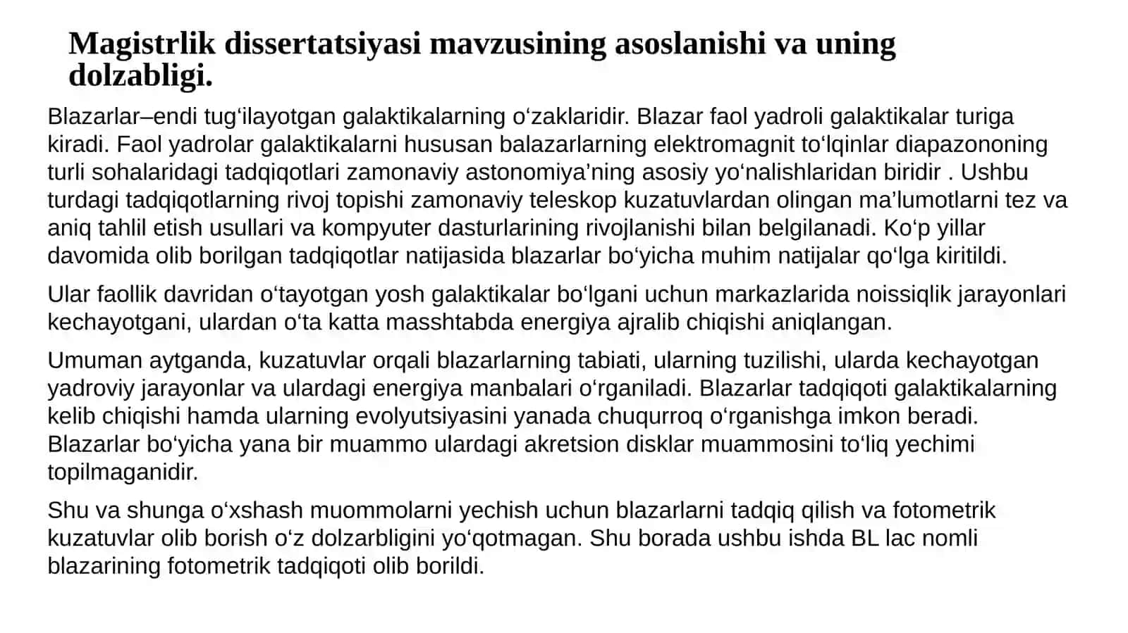Blazarlarning kuzatuv ma’lumotlari tahlili 3