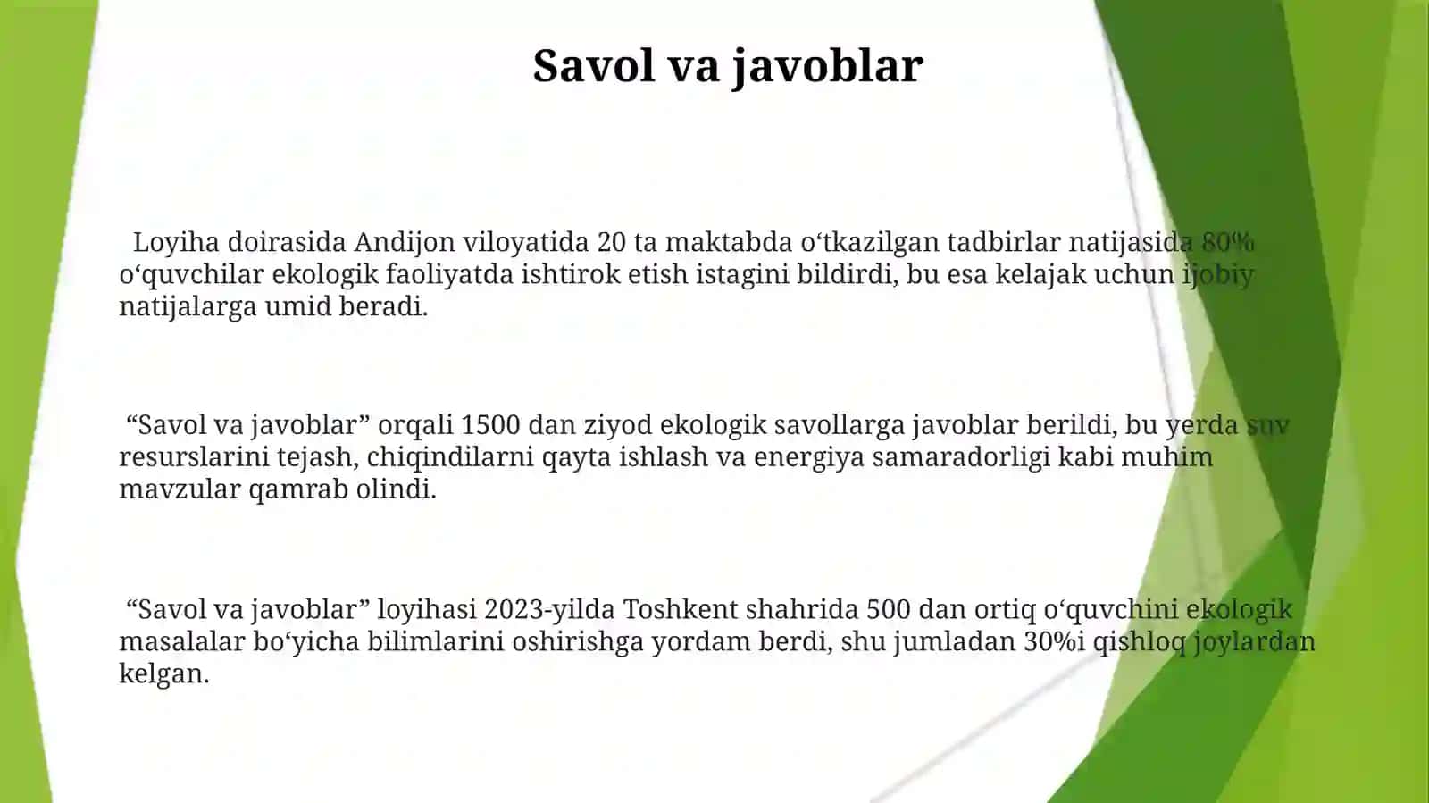 Eng yaxshi Ekologik loyiha 3