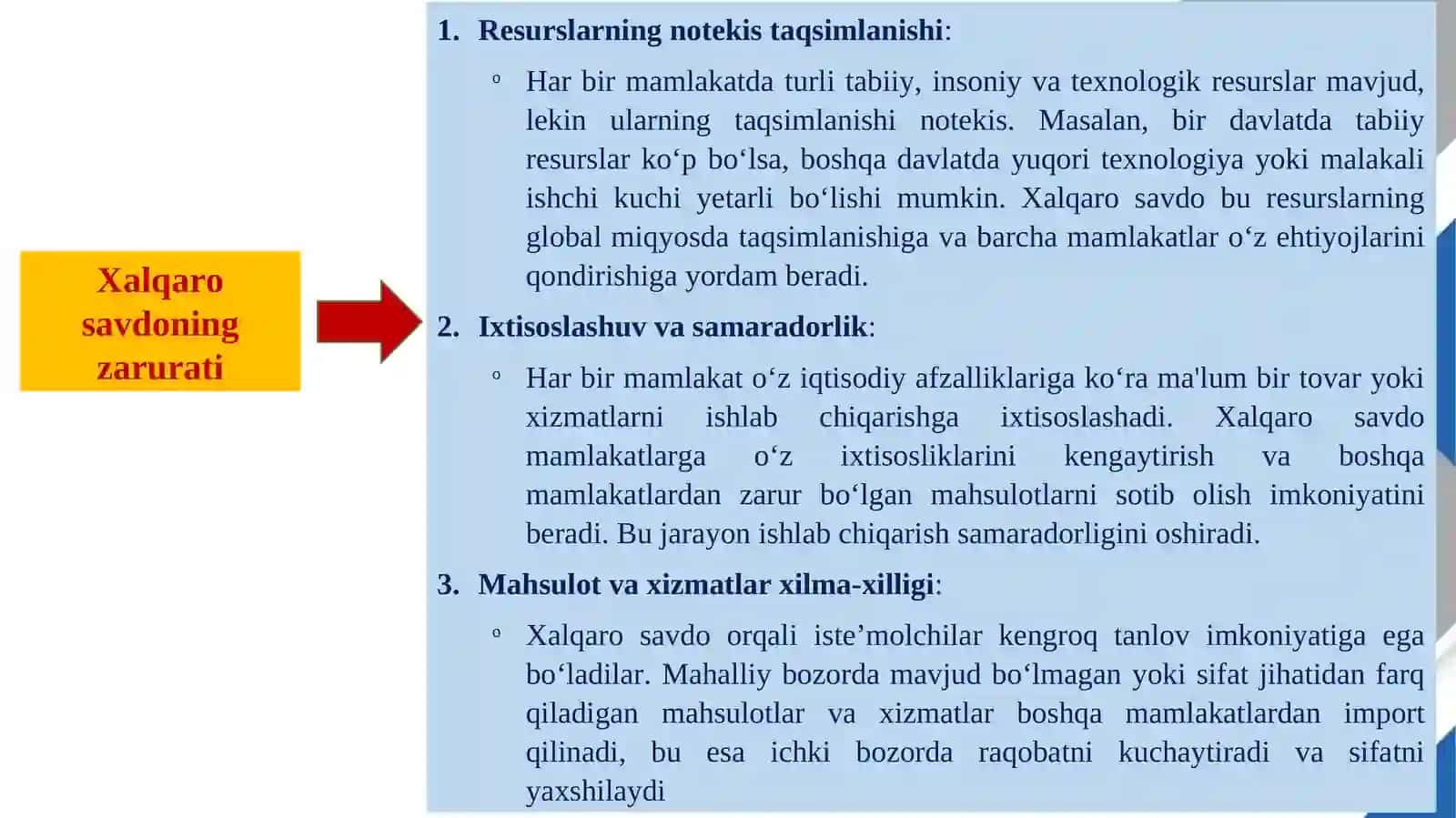 Xalqaro savdo nazariyalari. Tashqi savdo siyosati 3