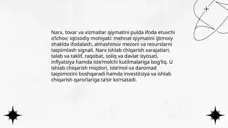 Narxning mohiyati va shakllanish xususiyatlari 3