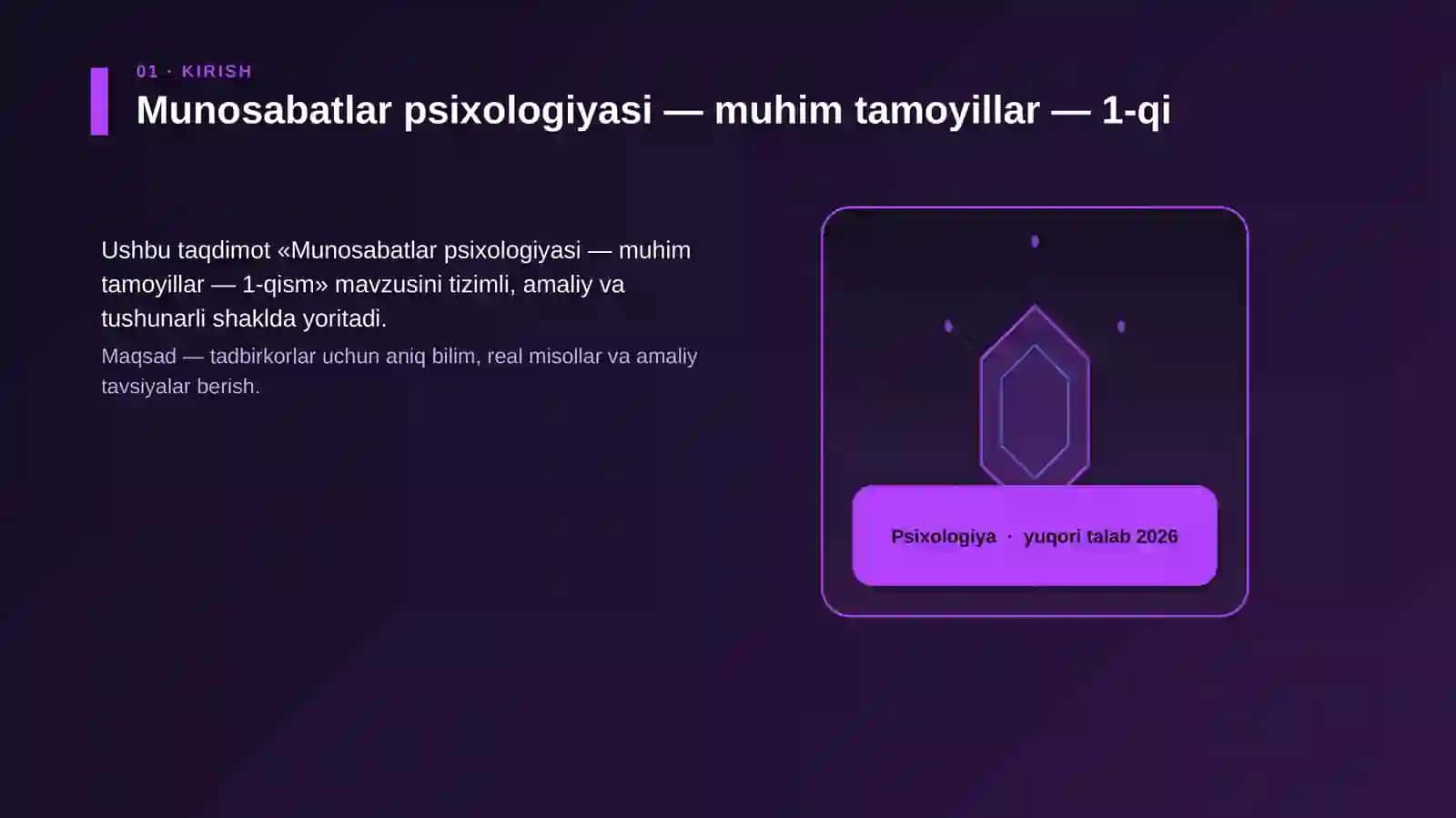 Munosabatlar psixologiyasi — muhim tamoyillar — 1-qism 3