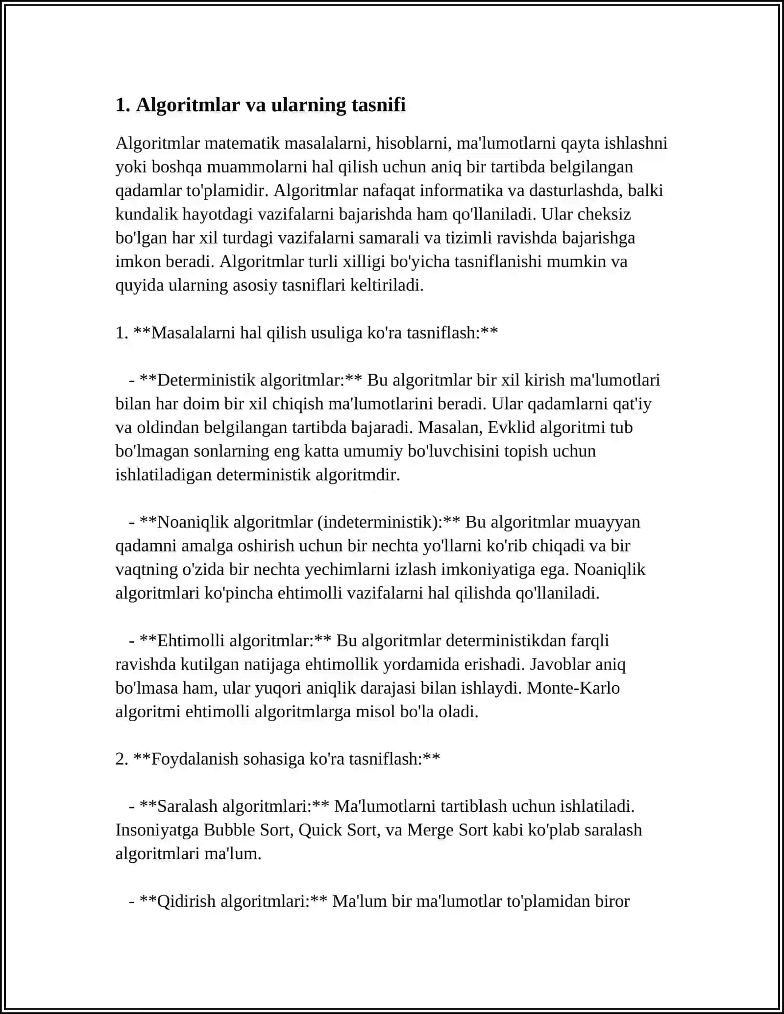 AXBOROT TIZIMLARIDA ALGORITMLASHTIRISH VA DASTURLASH ASOSLARI 3