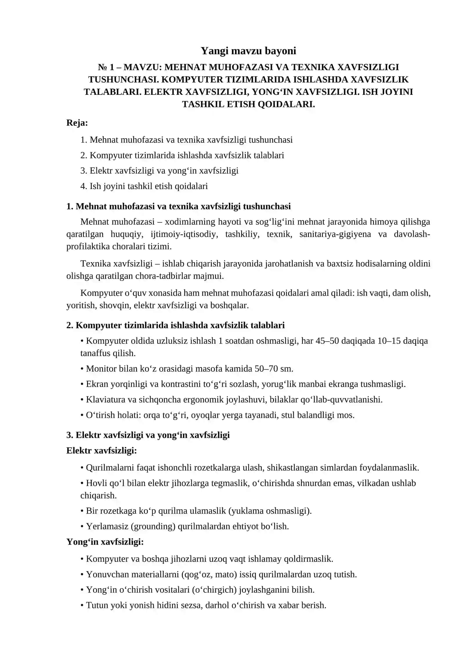 Kompyuter tizimlari fanidan o'qitish materiallari to'plami modul bo'yicha 2026-2027 3