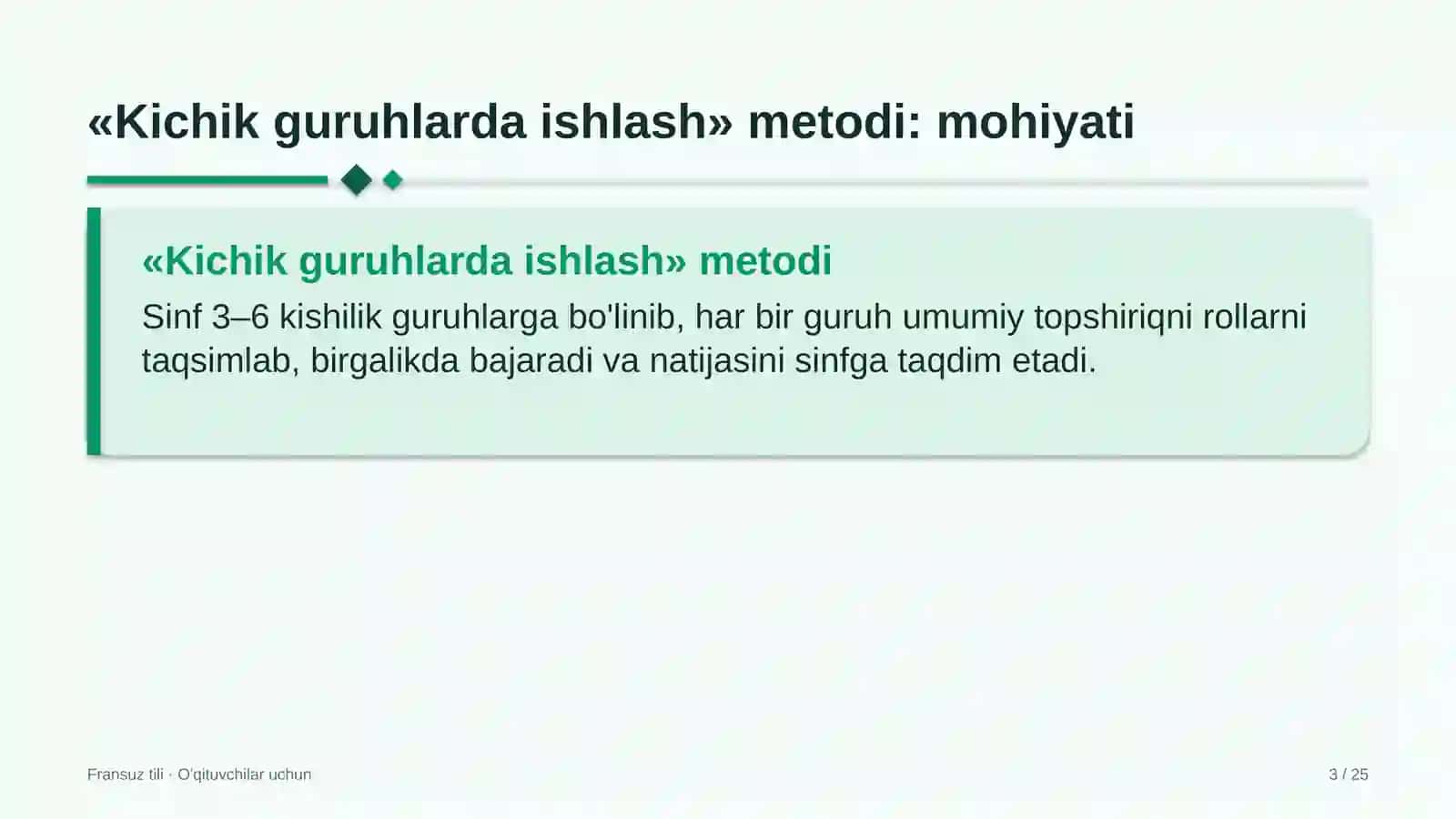 fransuz tili darslarida kichik guruhlarda ishlash metodidan foydalanish 6888 3