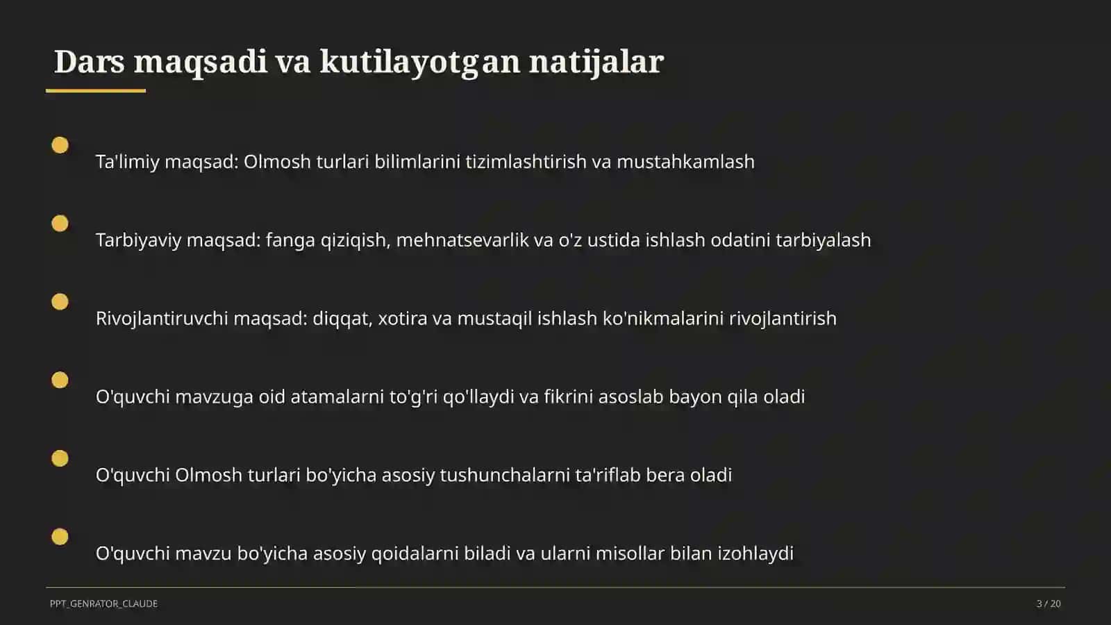 Olmosh turlari (6-sinf) 3