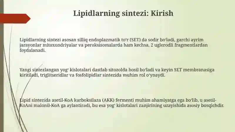 Lipid sintezi va transporti 3