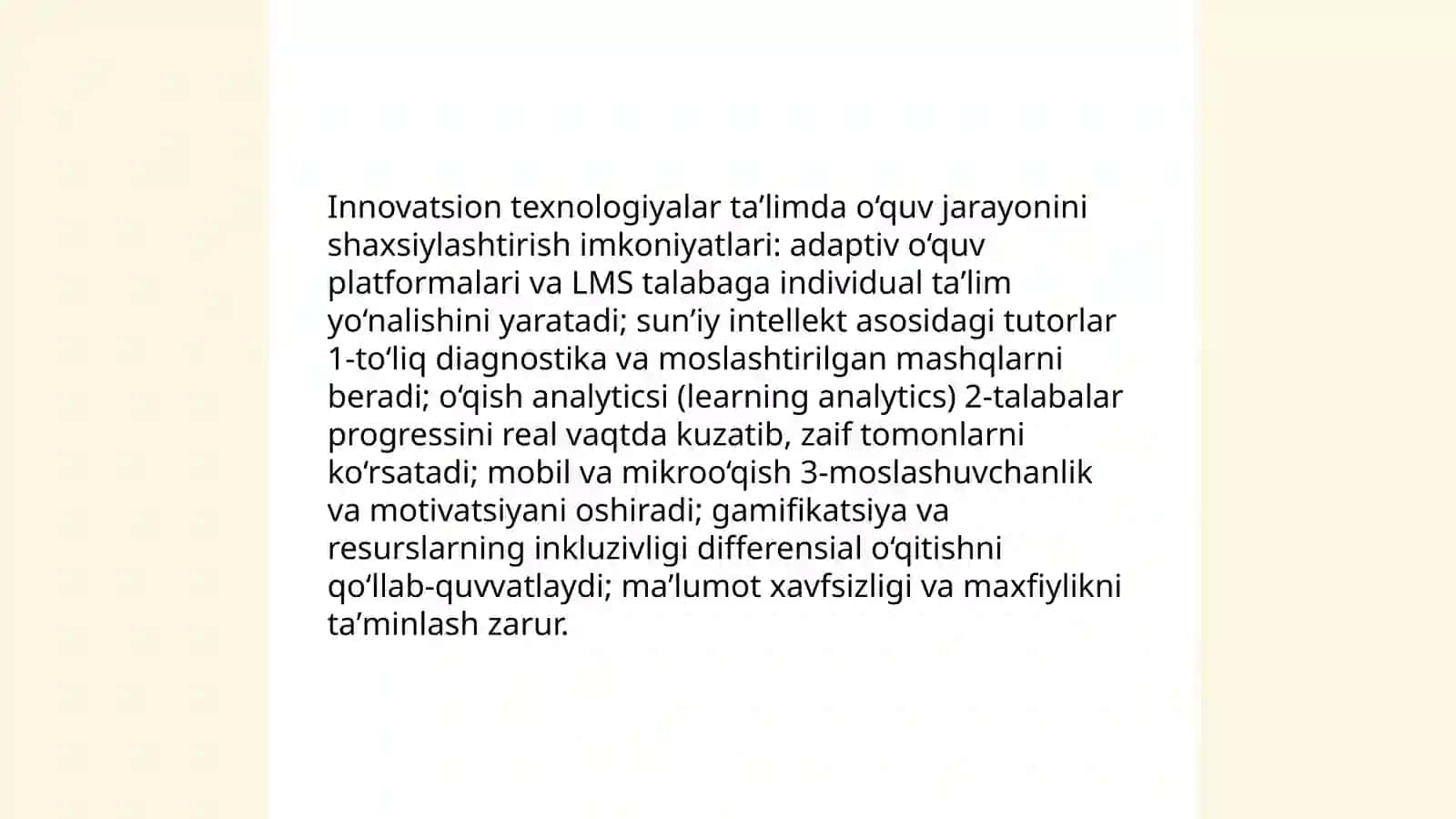 Innovatsion texnologiyalar va taʼlim sifatini oshirish manbai sifatida 3