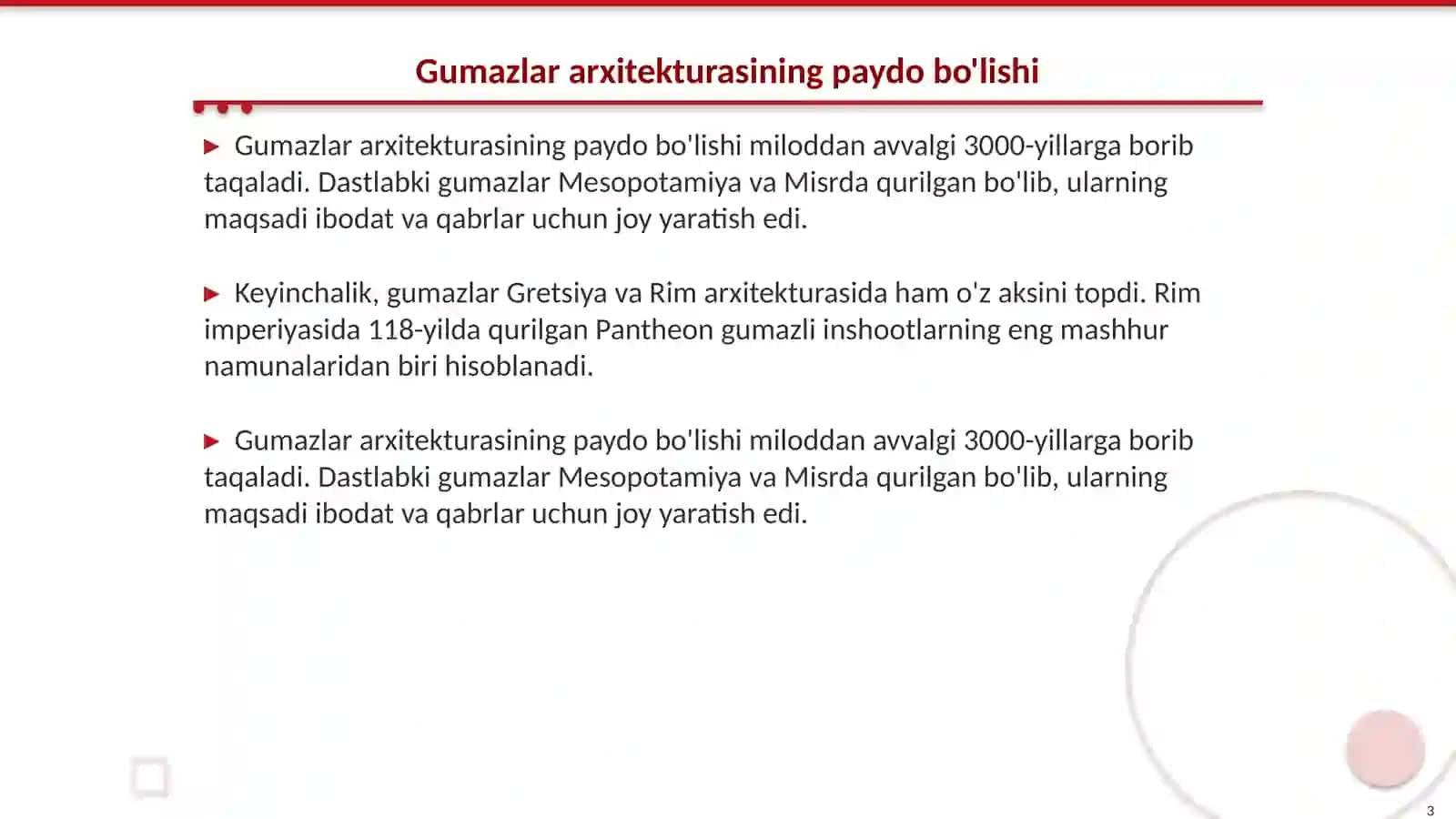 Arxitektura tarix nazariyasi gumazlar 3