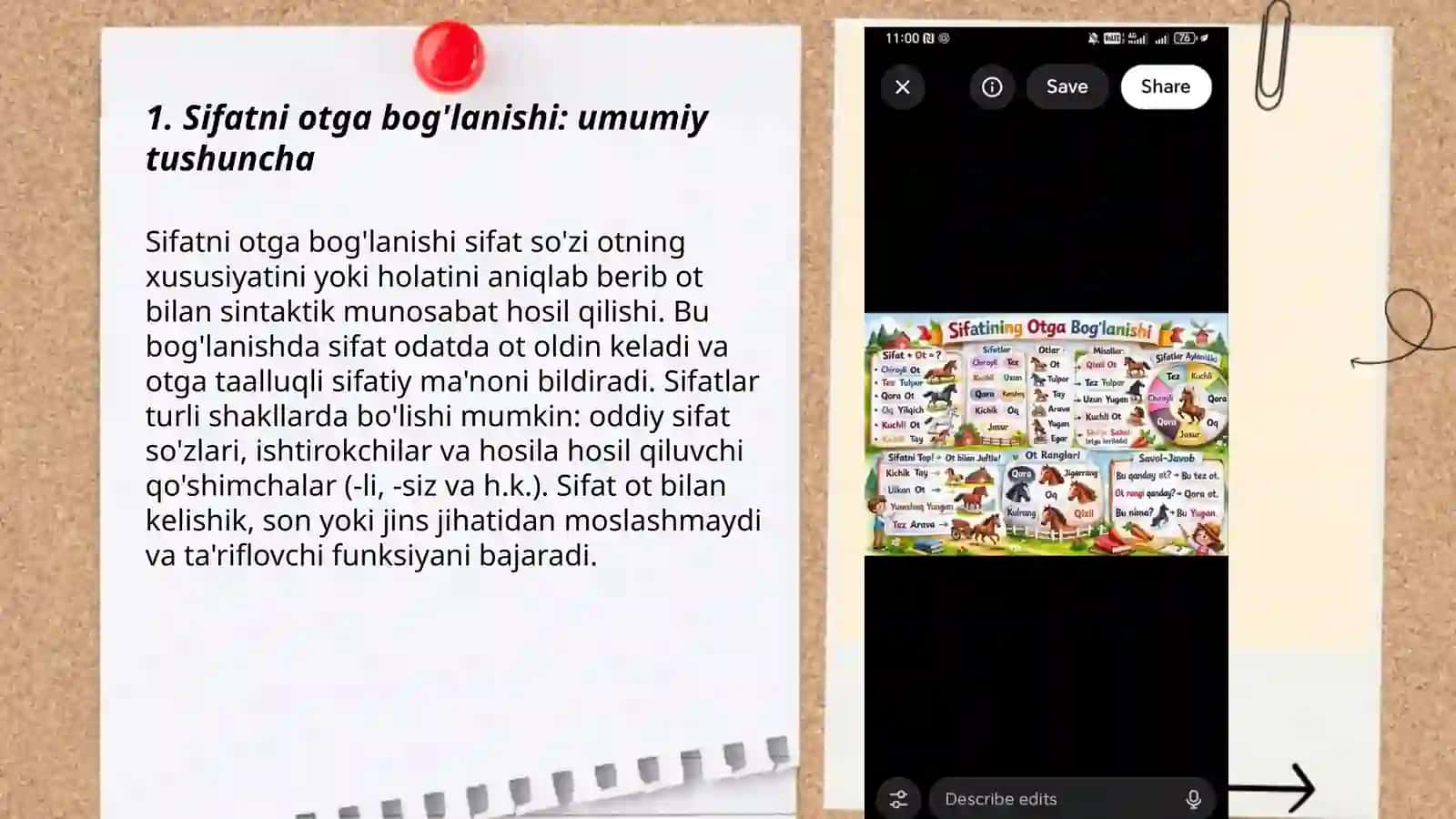 Sifatni otga bog'lanishi 3