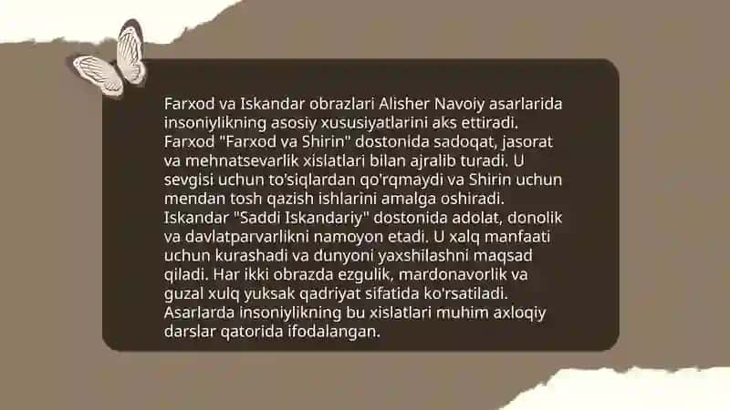 Farxod va Iskandar obrazlarida odamiylik xislatlarining talqini 3