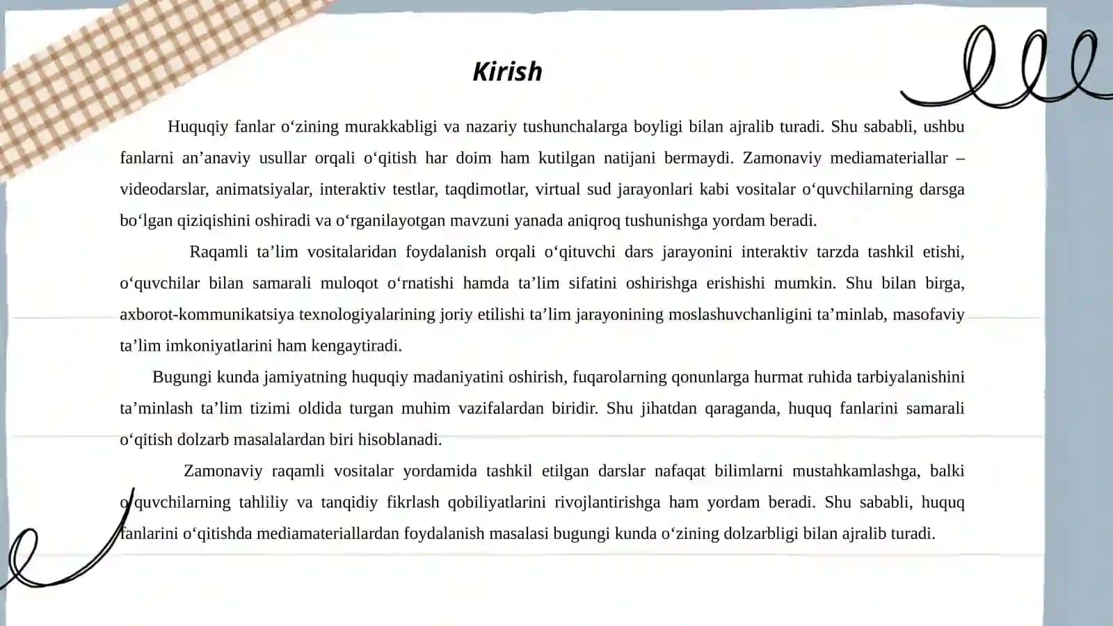 Xuquq fanlarini o’qitishda mediamateriallar va raqamli ta’lim vositalaridan foydalanish usullari 3