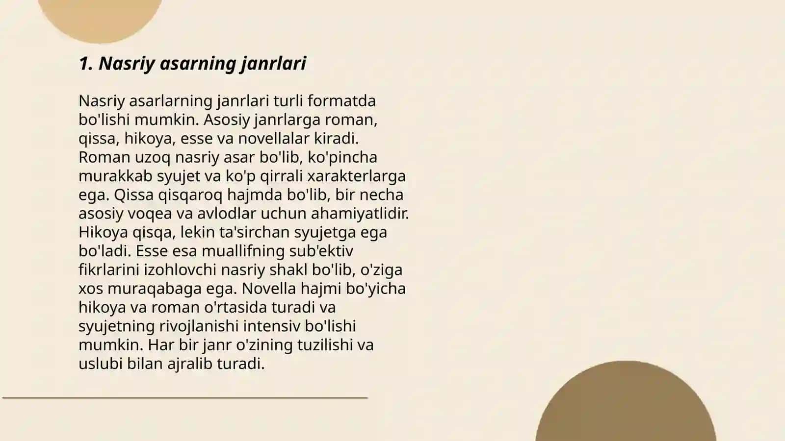 Nasriy asarlarning janrlari 3