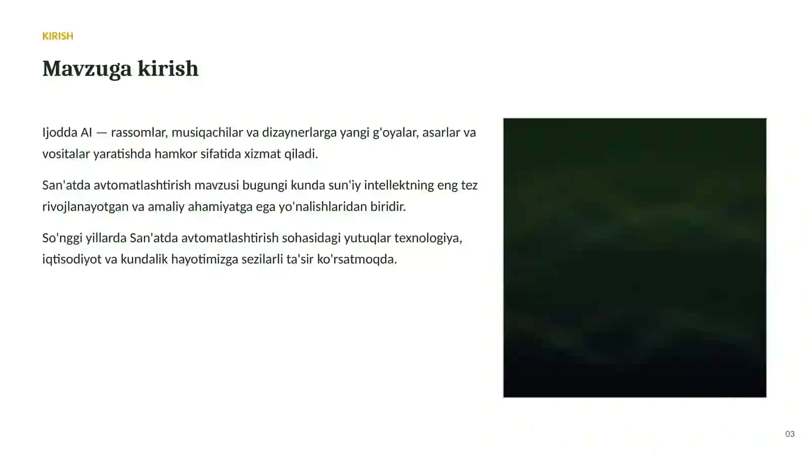 San'atda avtomatlashtirish: asoslari va qo'llanilishi 3