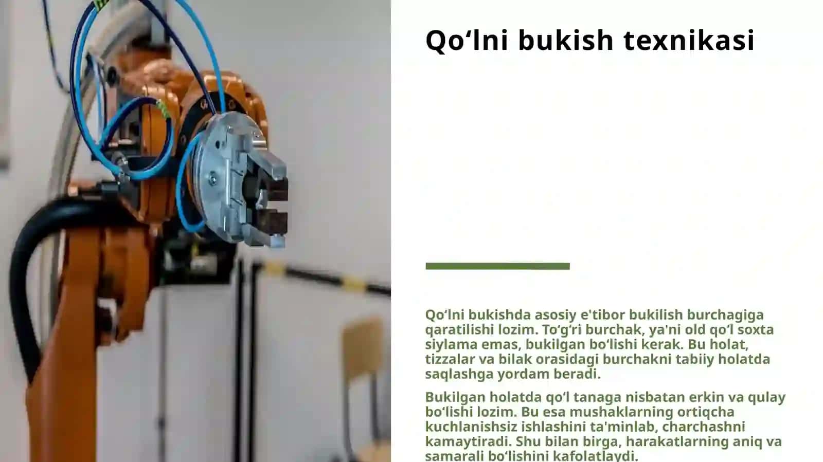 YOTGAN HOLATDA QO’LNI BUKISH VA YOZISH OYOQLAR 40-50 SM BALANDLIKDA 3
