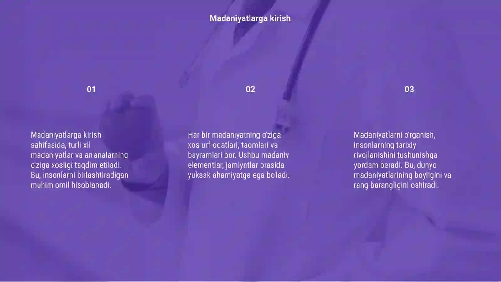 Madaniyatlarga kirish 3