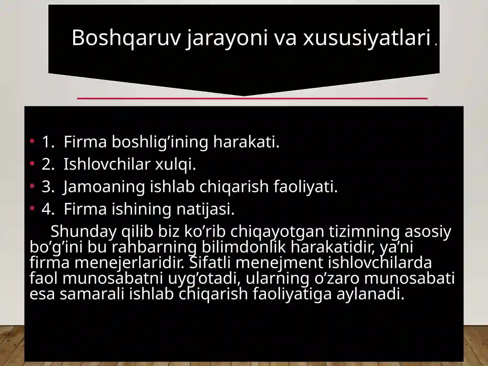 Menejment texnologiyasi. Boshqaruv jarayoni va funksiyalari 3