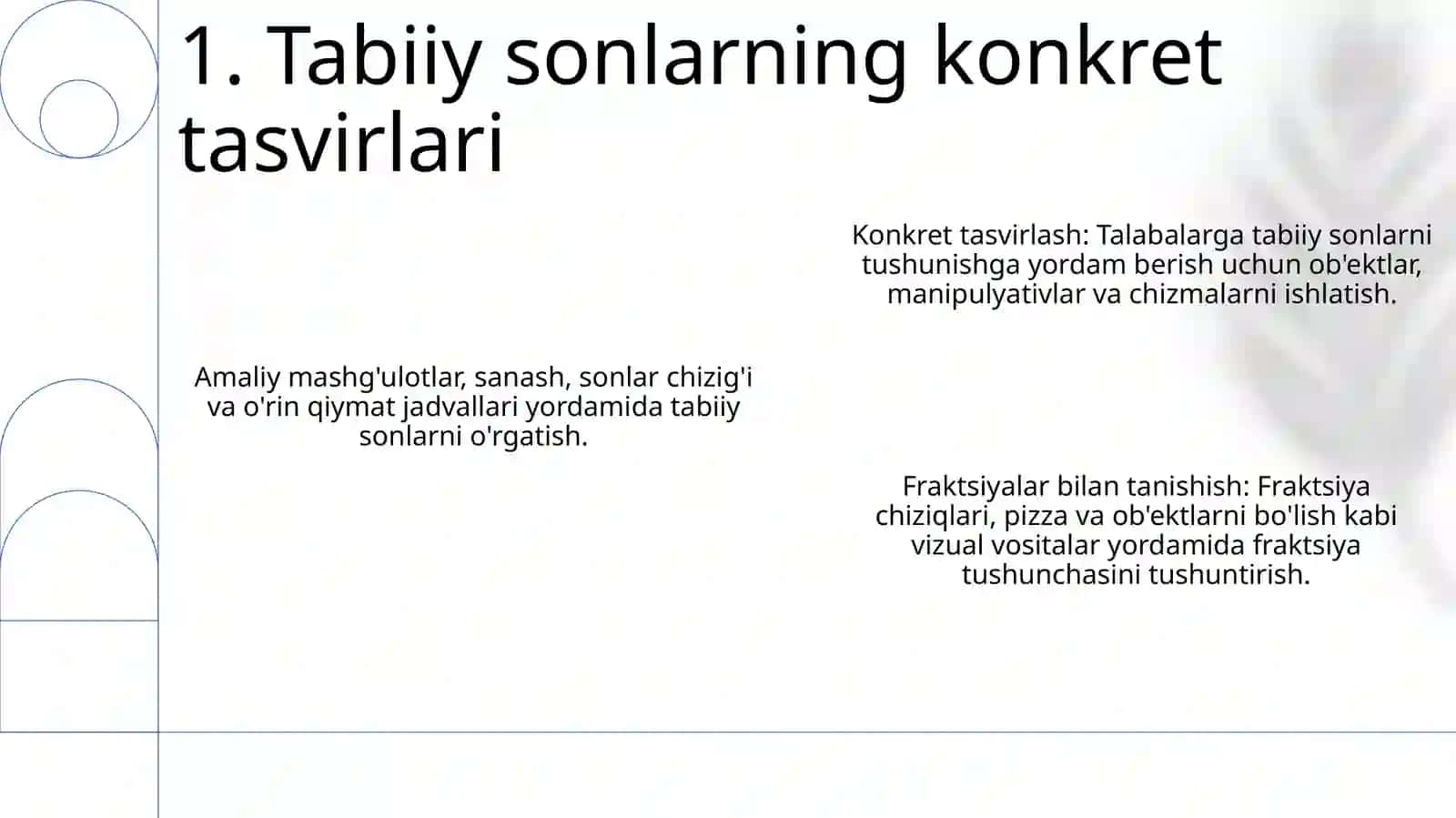 Tabiiy Sonlarni O'rgatish 3