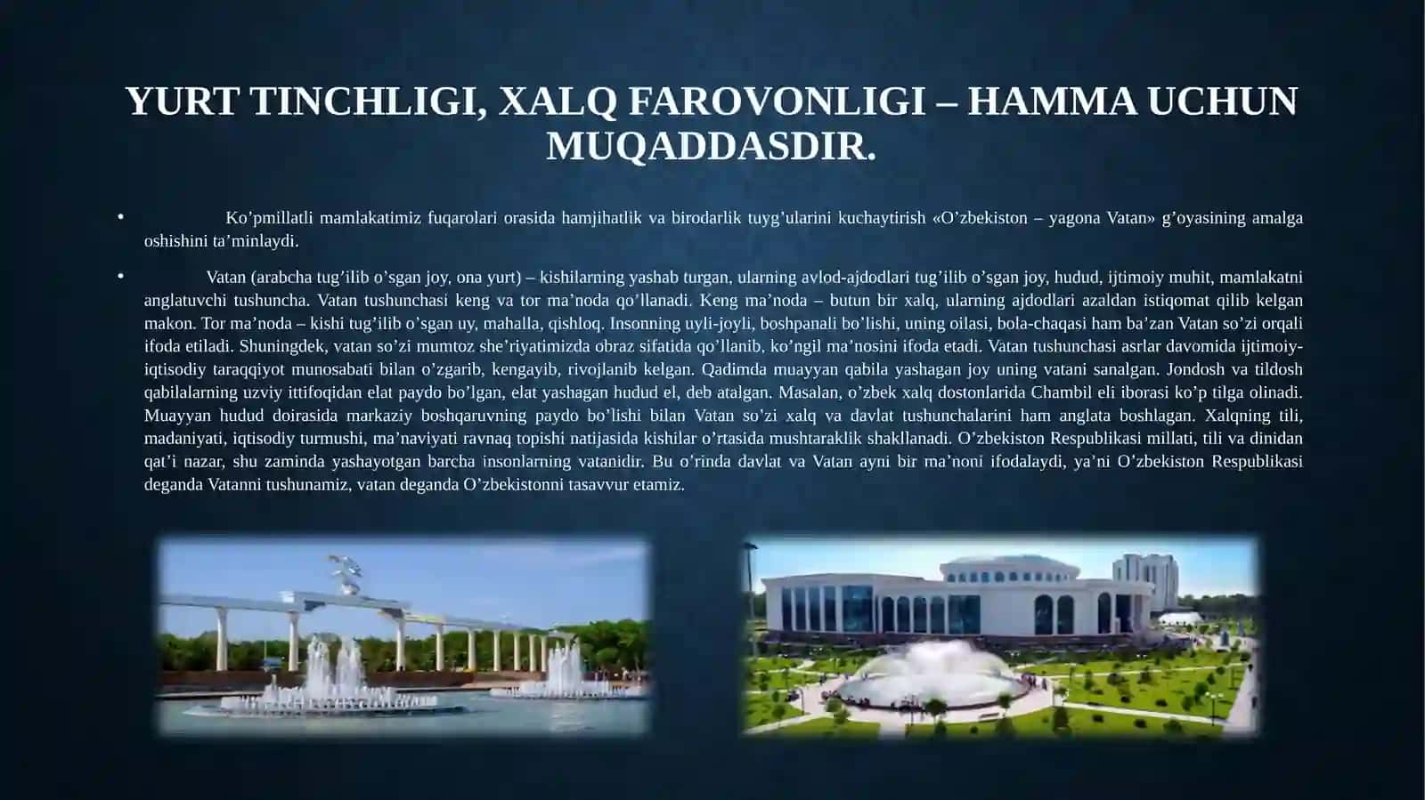 Yurt tinchligi-xalq farovonligi 3