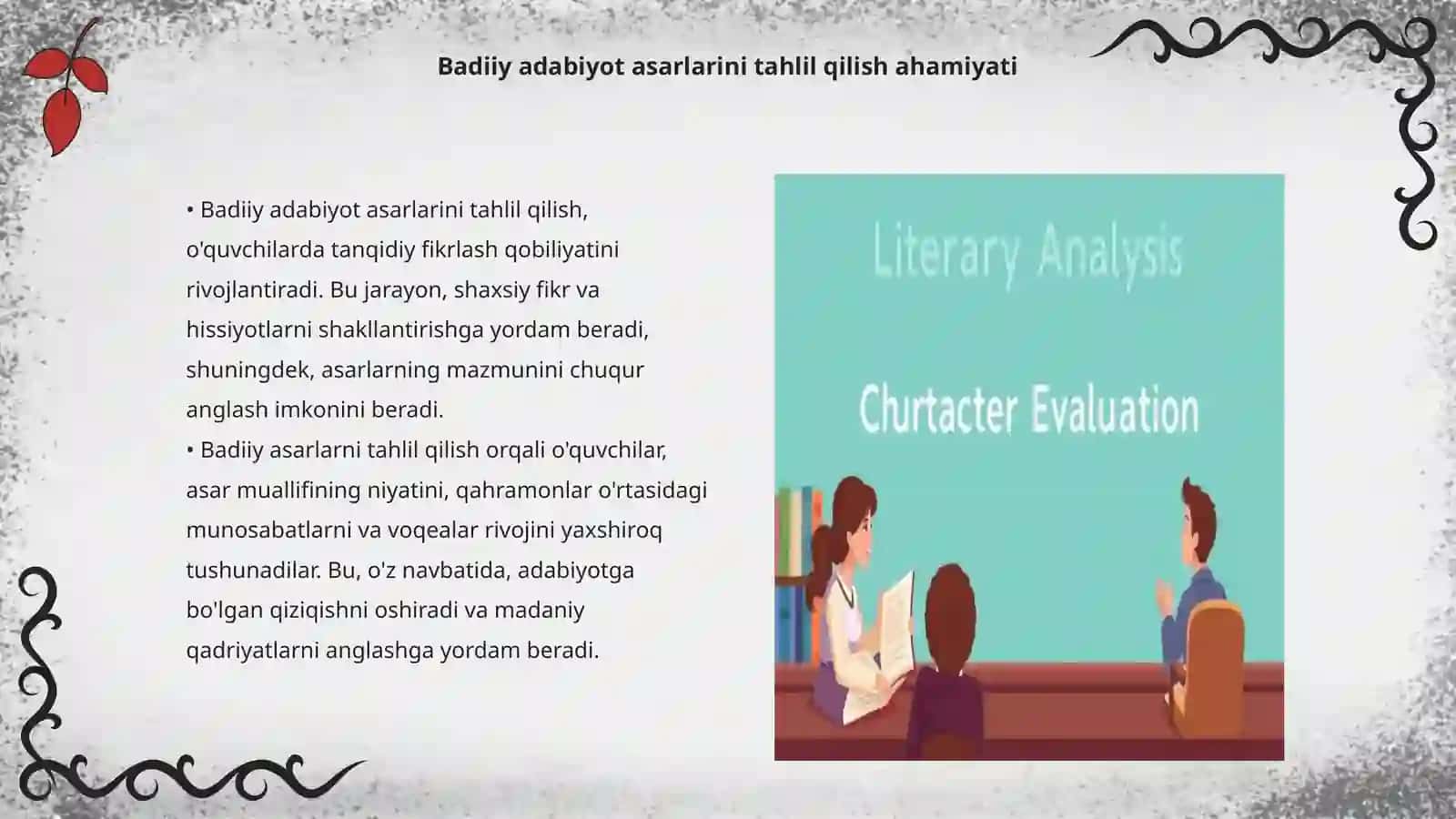 Adabiyot asarlarini tahlil qilish 3