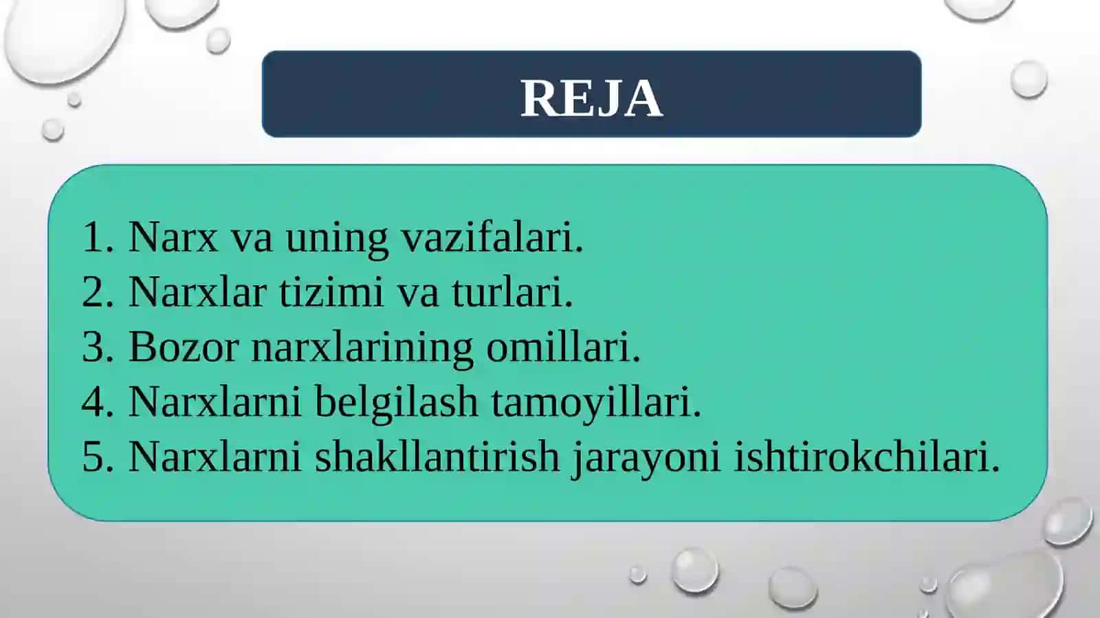Narxning mohiyati va shakllanishi 3