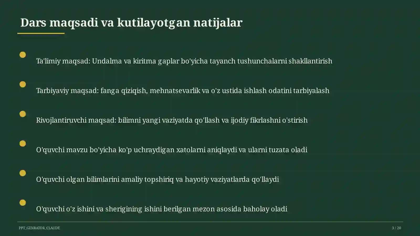 Undalma va kiritma gaplar (8-sinf) 3