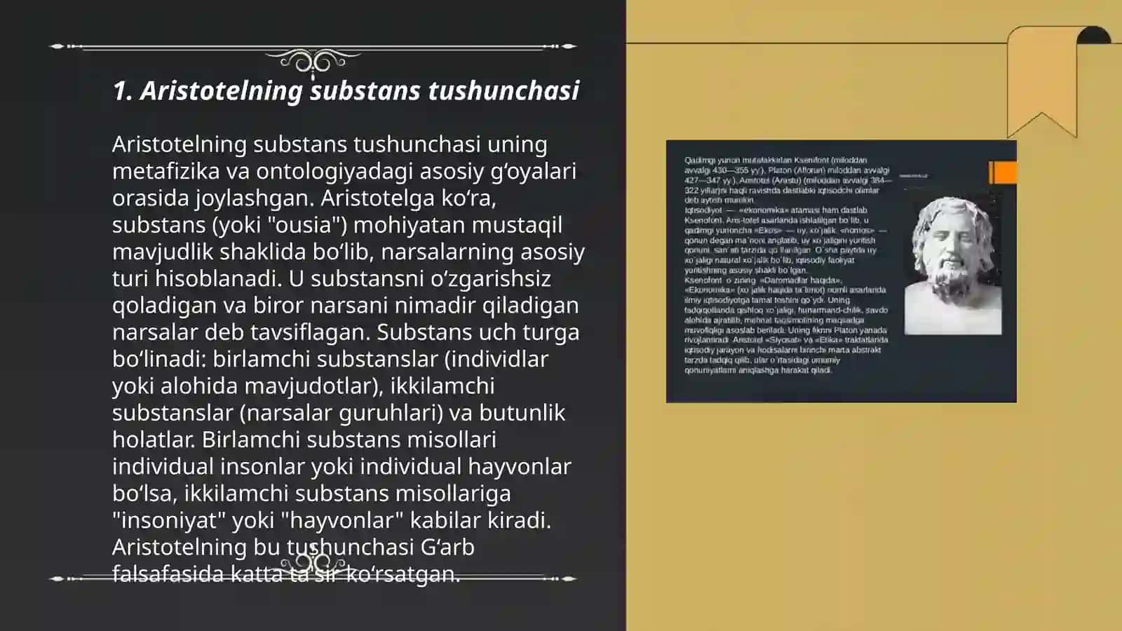 Aristotel, Forobiy va Kant ontologiyasida kategoriyalaning tasnifi 3