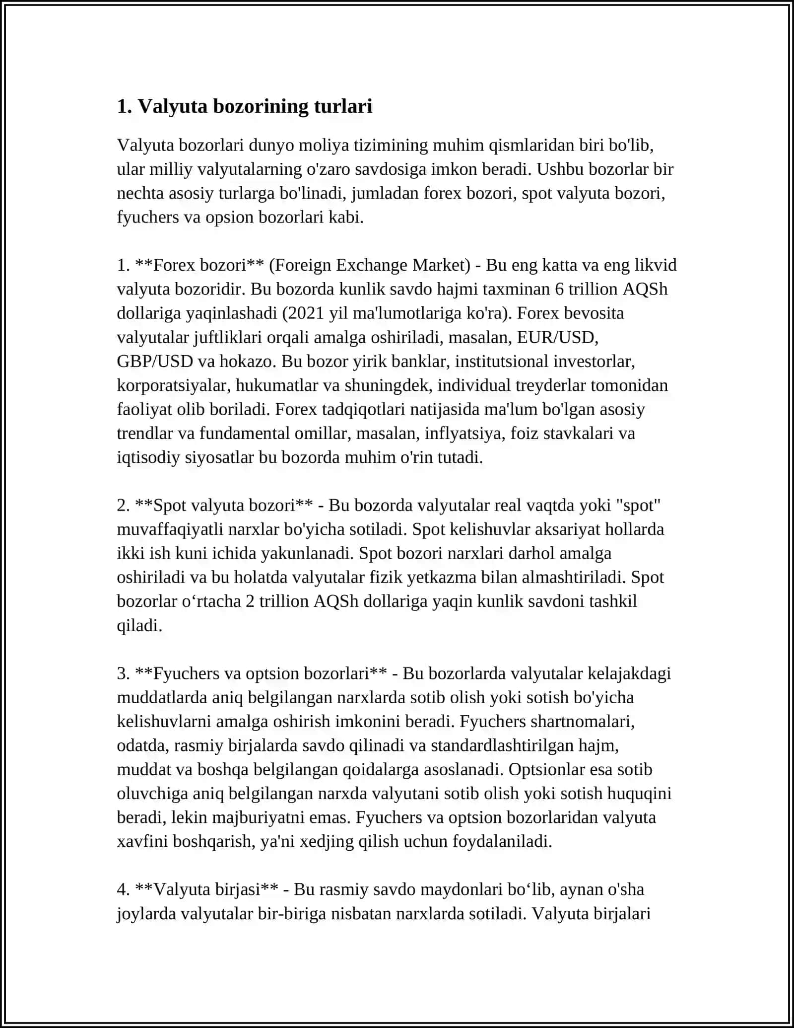 UZBEKISTON RESPUBLIKASINING XALQARO VALYUTA OPERATSIYALARI 3