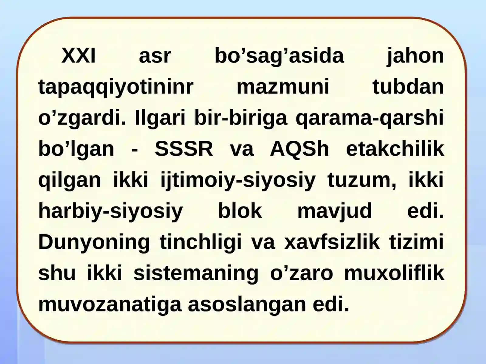 O‘zbekiston va Jahon Hamjamiyati 3