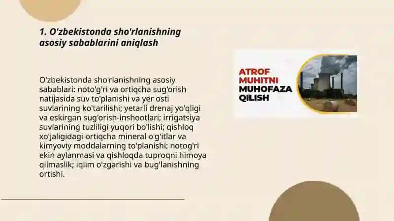 O'zbekistonda sho'rlanishning oldini olish 3