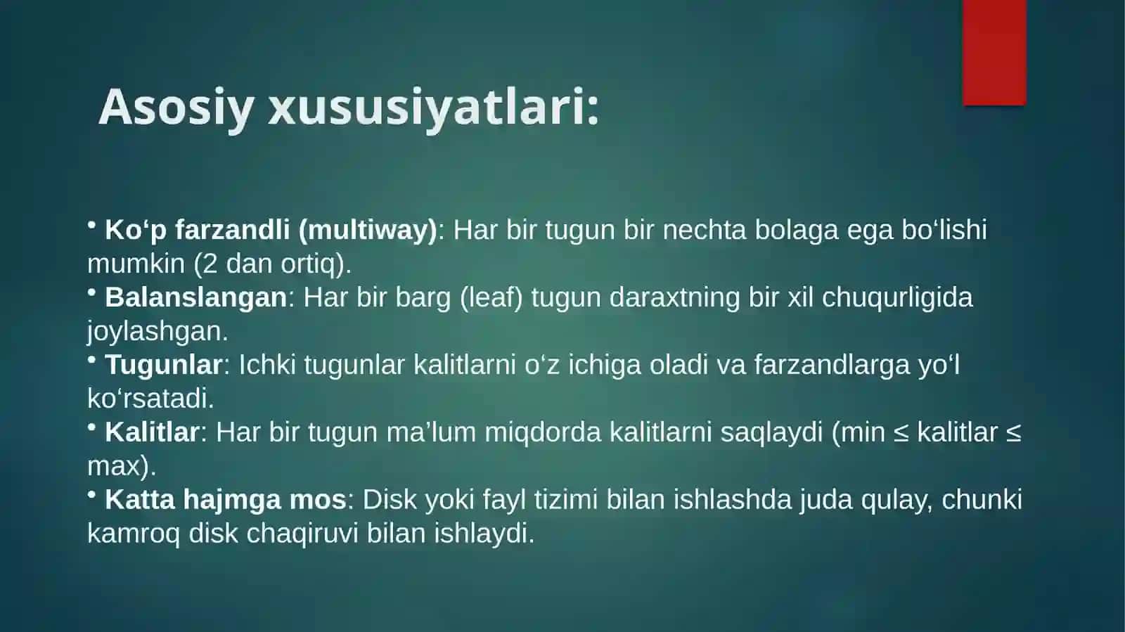 B-daraxti mustaqil ish 3