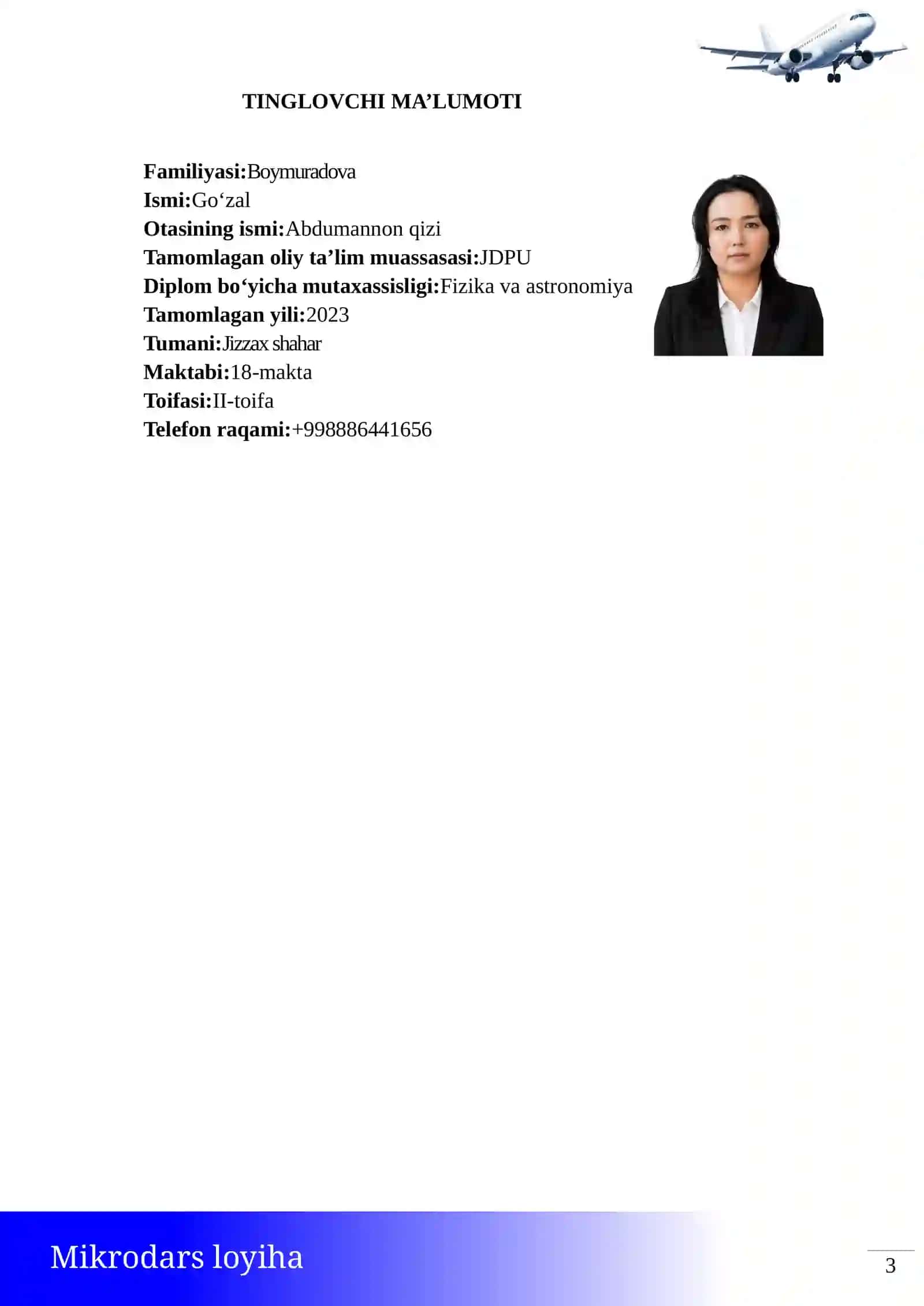 Fizika fani oʻqituvchilari malaka oshirish kursi 3