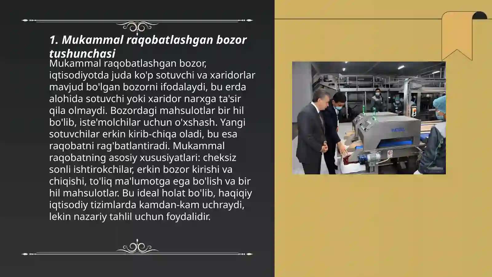 Mukammal raqobatlashgan bozor tushunchasi 3