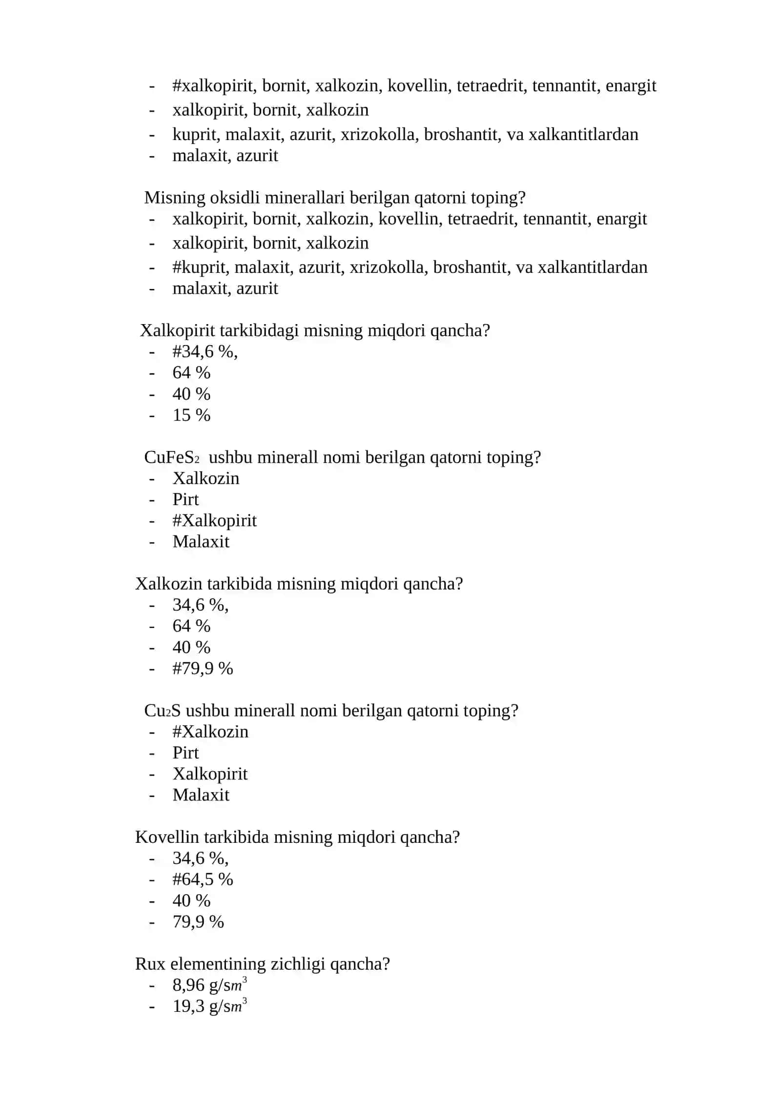 Foydali qazilma va boyitish mahlulotalari 3