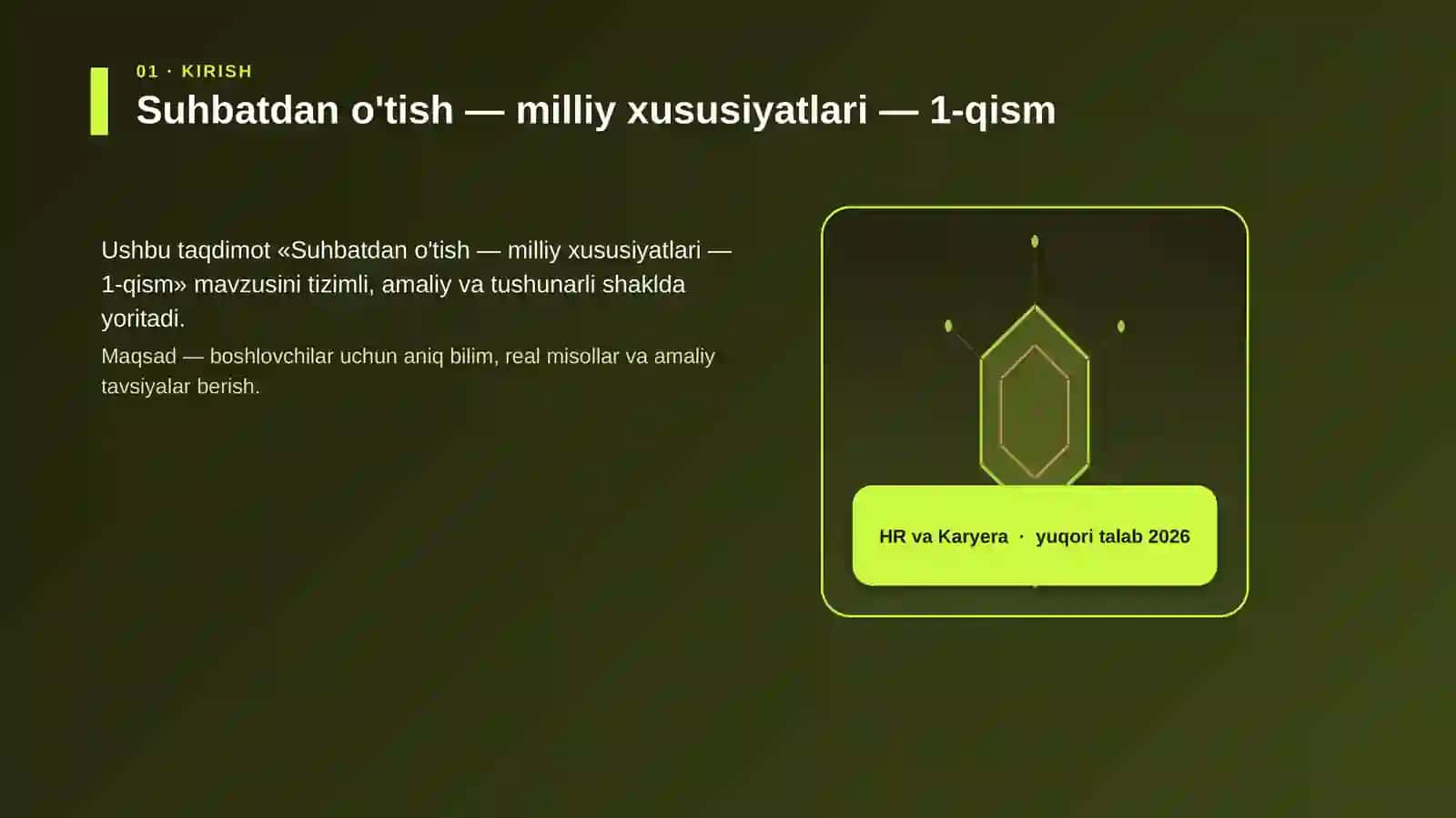 Suhbatdan o'tish — milliy xususiyatlari — 1-qism 3