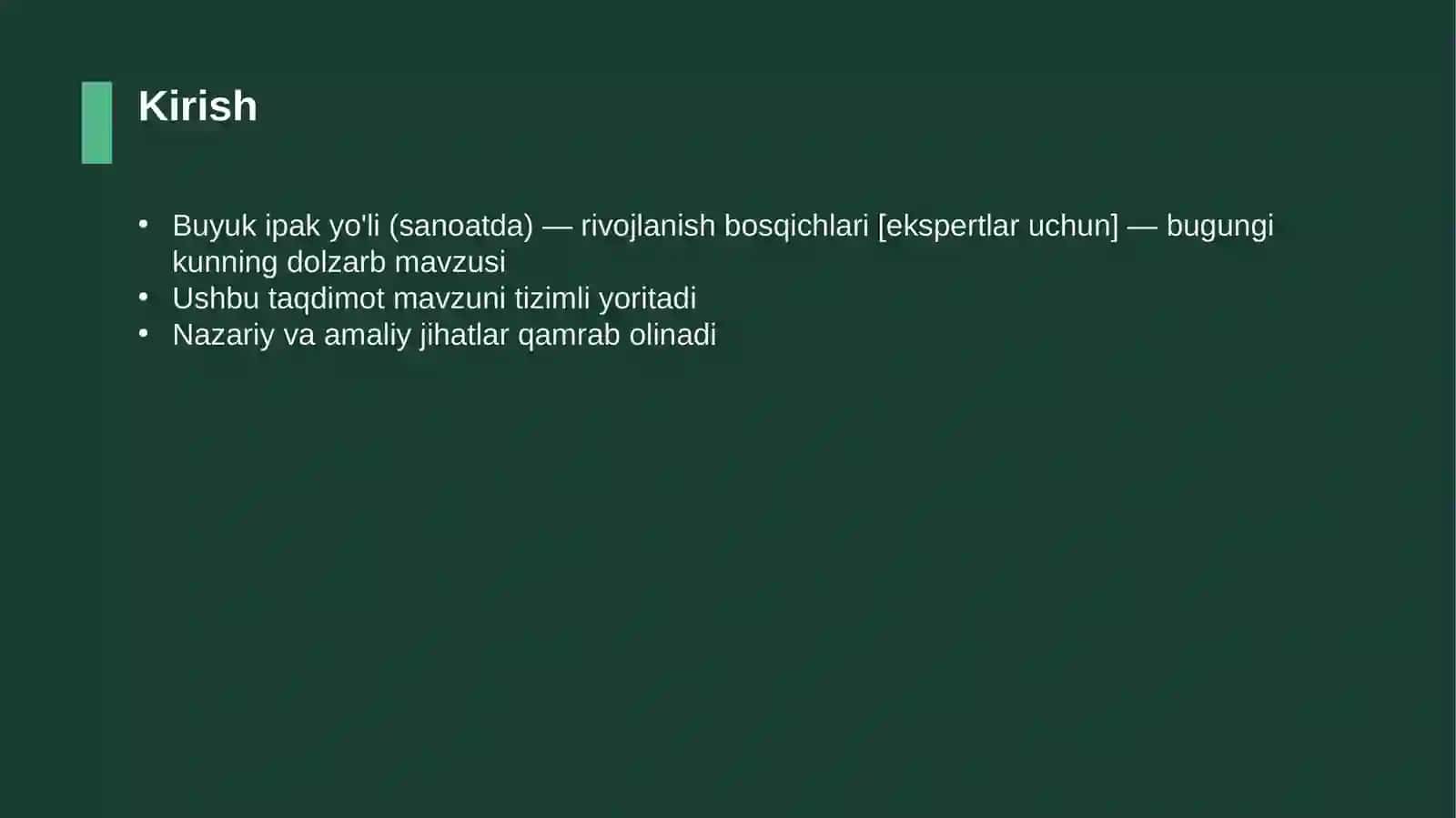 Buyuk ipak yo'li (sanoatda) — rivojlanish bosqichlari [ekspertlar uchun] 3
