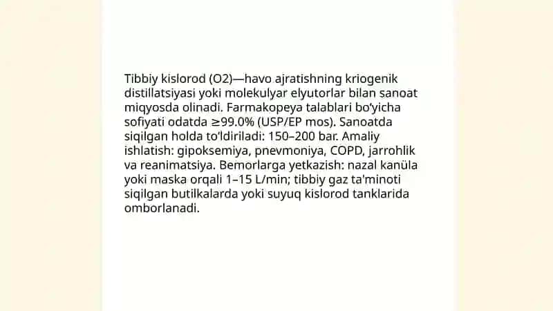 Tibbiy kislorod (O2) 3