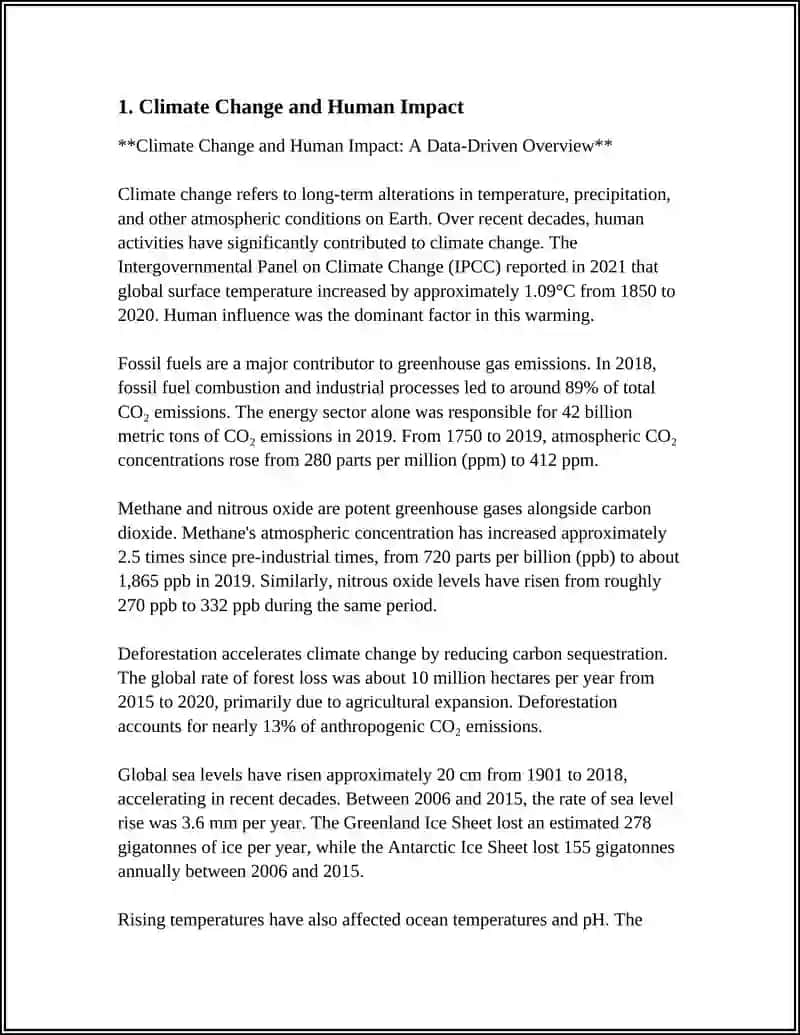Climate Change and Human Impact: A Data-Driven Overview 3