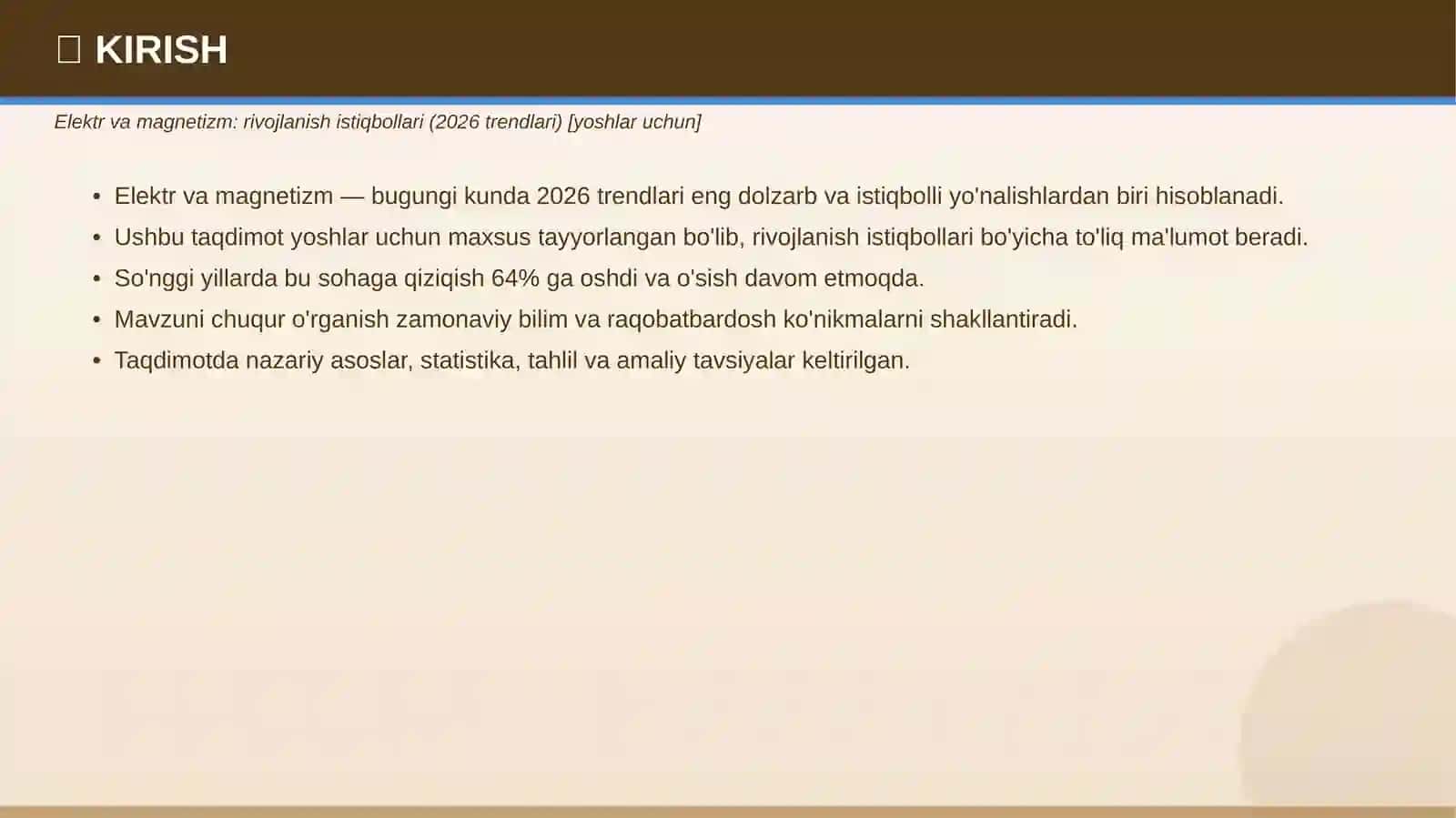 Elektr va magnetizm: rivojlanish istiqbollari (2026 trendlari) [yoshlar uchun] 3