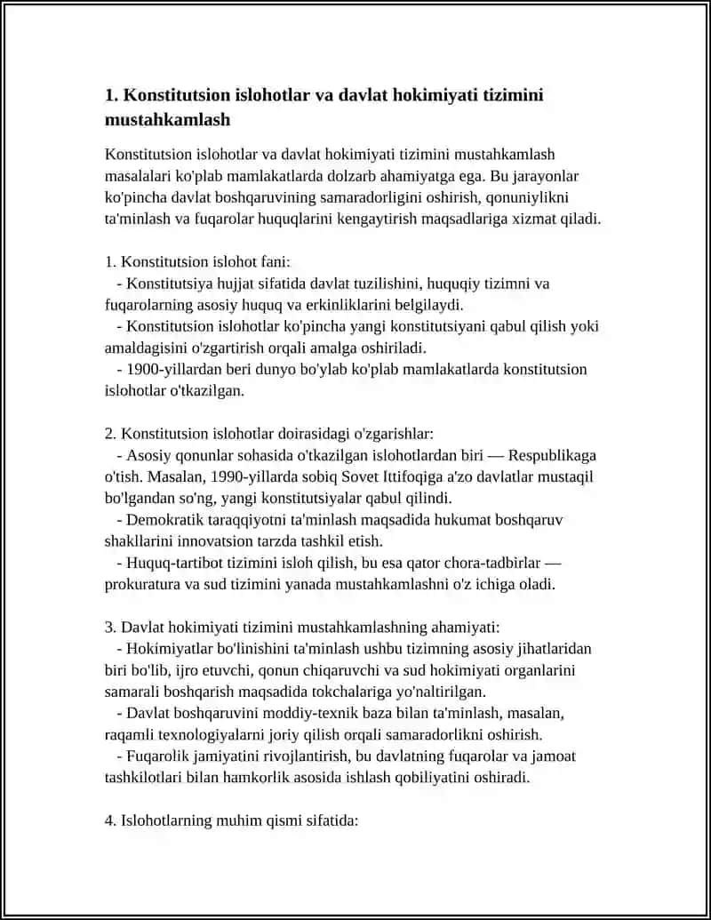 MUSTAQILLIK YILLARIDA MAMLAKAT BOSHQARISH SISTEMASIDA AMALGA OSHIRILGAN ISLOHOTLAR 3