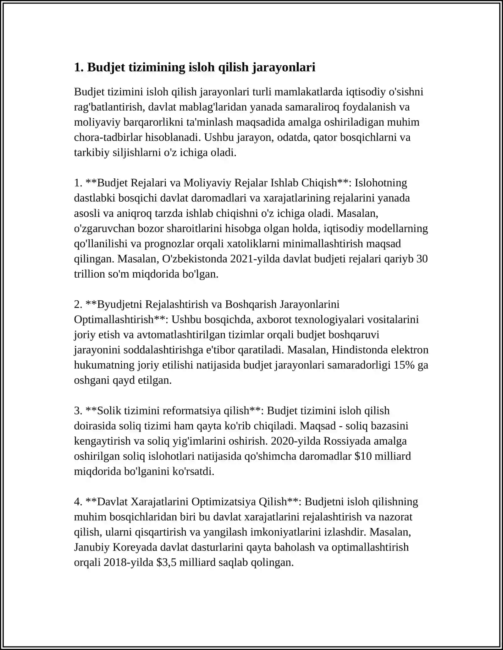 O'ZBEKISTON RESPUBLIKASI BUDJET TIZIMINI ISLOH QILISHNING DOLZARB MUAMMOLARI 3
